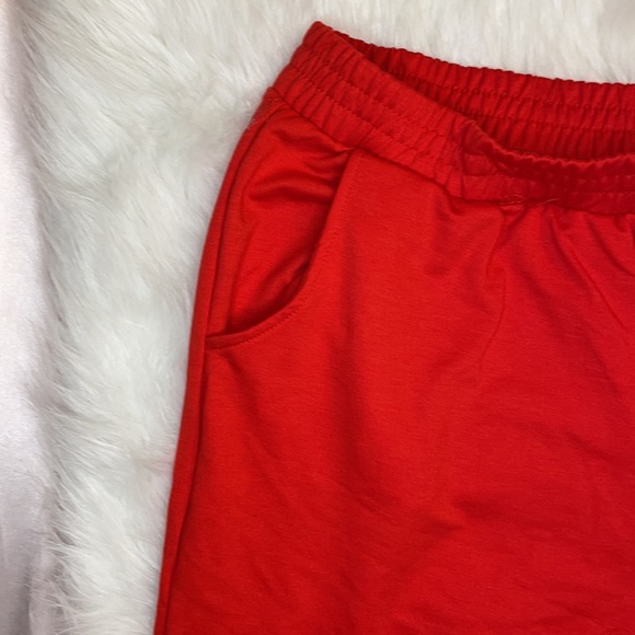 J. ELISE BOUTIQUE PLUS SIZE RED FITTED CARGO JOGGERS SWEATPANTS - Picture 12 of 13